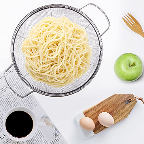 3 Pack 18 8 Stainless Steel Colander Sieves (3 Qt. + 4 Qt. + 5 Qt.)