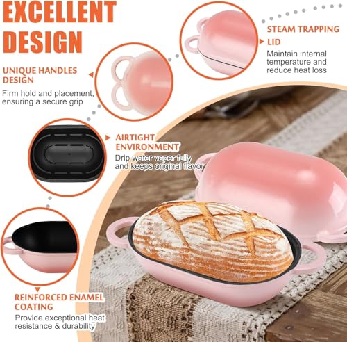 2.5 QT Enameled Cast Iron Sourdough Bread Oven (Pink / 2.5 QT)