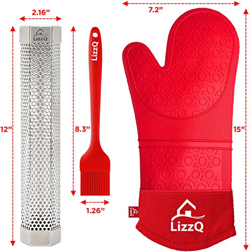 Premium Pellet Smoker Tube 12 inches (Smoker Tube + One Glove + Brush)