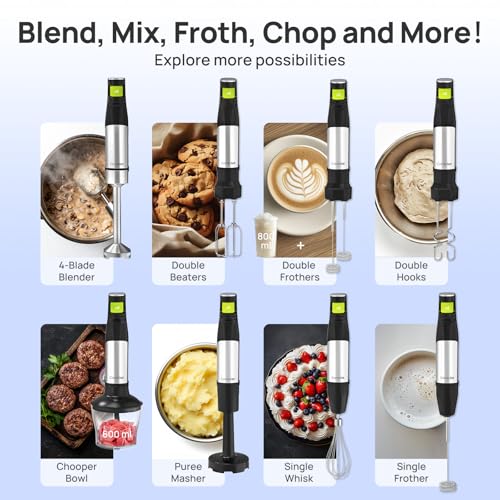 10-in-1 Immersion Hand Blender Max 1100W, Trigger Speed Control (10 IN 1)