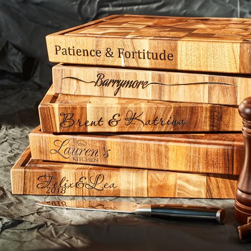 Personalized End Grain Walnut Cutting Board (24x18x2 Inches)