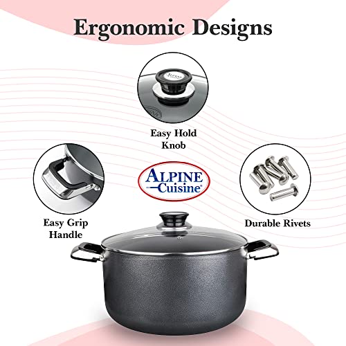 24 Quart Non stick Stock Pot with Tempered Glass Lid and Carrying Handles (24-Quart Stock Pot / Standard Packaging)