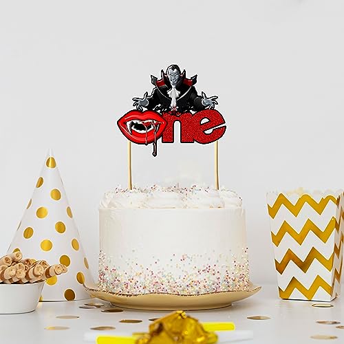 Vampre One Cake Topper with Spooky Fantasy Gothic Theme Design
