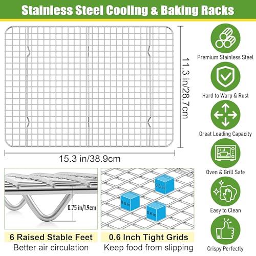 Stainless Steel Large Cooling Racks Set (15.3" x 11.3")