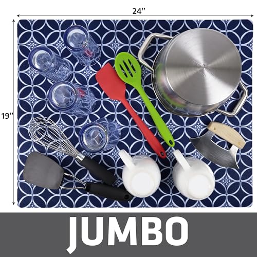 Jumbo XL Dish Drying Mat (Indigo / 19" x 24")