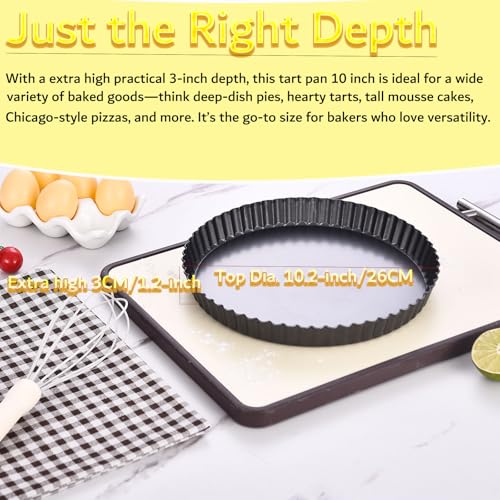 10 Inch Nonstick Tart Pan with Removable Bottom (10 inch x 1.2 inch - 1 pack)