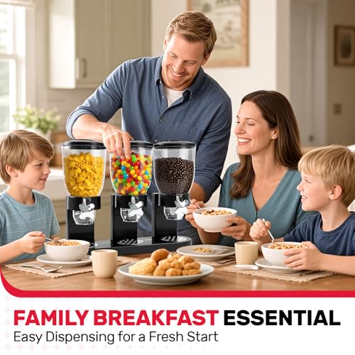 Triple Cereal Dispenser Countertop (Triple 6L Black)