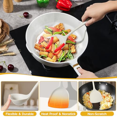Silicone Cooking Utensils Set (White)