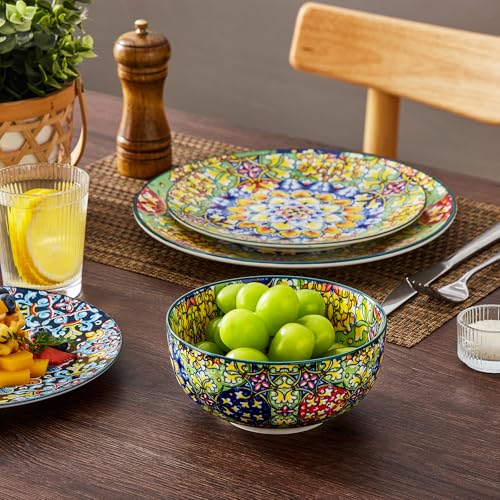 18 Pieces Dinnerware Sets (Service for 6 (18 Pcs) / Bohemian Style)