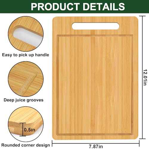 Bamboo Cutting Board (12"L x 7.9"W)