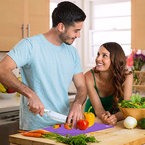 Flexible Plastic Cutting Boards for Kitchen Set of 3 (Rainbow)