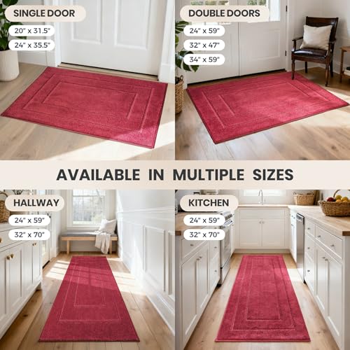 Hallway Runner Rug (Burgundy Red / 32" X 70" (Runner))