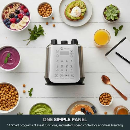 1500W Professional Glass Blender for Kitchen (Stainless Steel Silver)