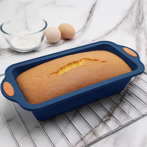 8 in 1 Silicone Baking Set (8-Piece Baking Set (6 Cake Molds, 2 Baking Mats) / Navy Blue)