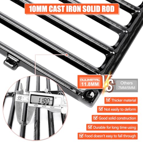 18.7 Inch Cast Iron Grill Grates for Weber Genesis II 400 Series (18.75" x 11.1" – 3 Pack)
