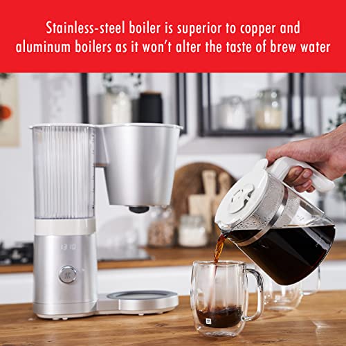 Enfinigy Glass Drip Coffee Maker 12 Cup (Silver)