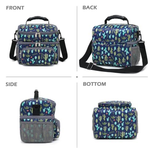 Double Layer Cooler Insulated Lunch Bag Adult Lunch Box Large Tote Bag for Men (2 Count)
