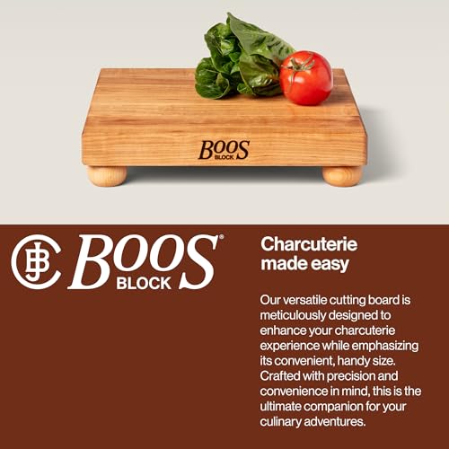 B Series Square Wooden Maple Cutting Board 12”x12” (12"L x 12"W / Maple with Wood Feet)