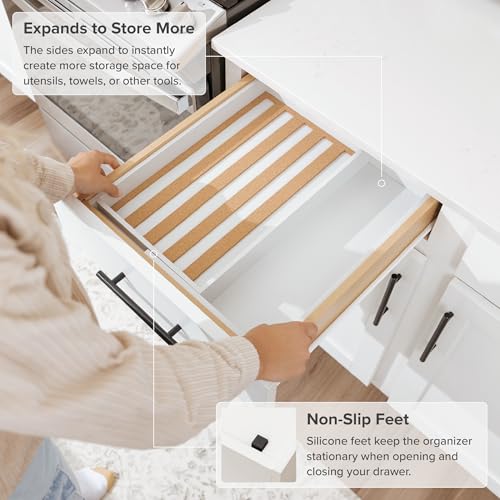 Expandable Spice Drawer Organizer (White Bamboo)