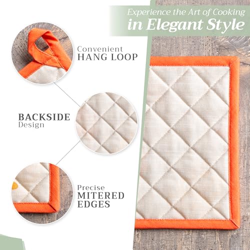 100% Cotton Oven Mitt & Pot Holder Set (103 - Colours of Autumn / 7.5" x 13" & 8" x 8" (Oven Mitt & Pot Holder))