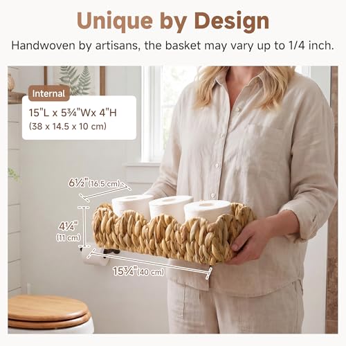 Small Scalloped Baskets for Decor (Natural(water Hyacinth) / 15 ¾"L x 6 ½"W x 4 ¼"H (Scalloped))