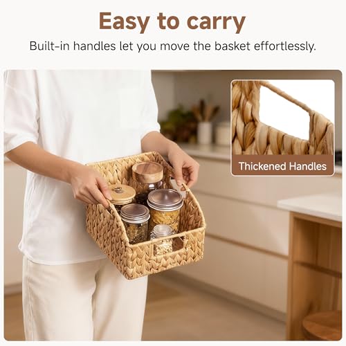 Pantry Baskets for Organizing (Natural(Water Hyacinth) / 2x 8½"L x 10"W x 7½"H)