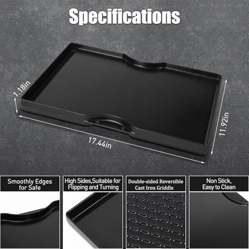 Grill Griddle for Weber Spirit 300 Series (17.4" x 11.9" x 1.2")