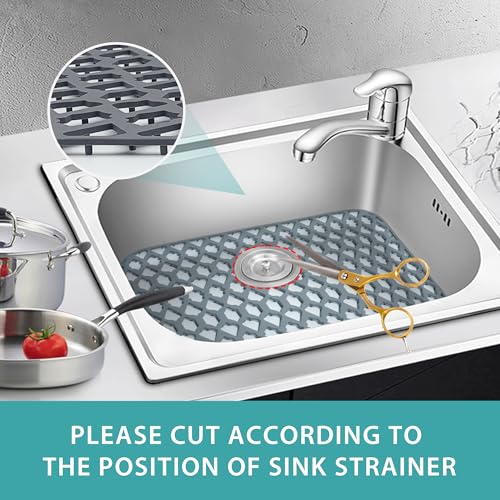Silicone Kitchen Sink Protectors Mats (Gray (1 Pack))