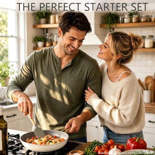 7 Piece Ceramic Cookware Set (White / 7pc set)