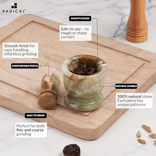 Marble Mortar and Pestle Set Small Spice Grinder & Herb Grinder