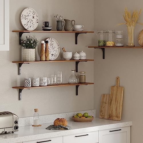 Long Wall Shelves (Rustic Brown / 47.3 Inch)
