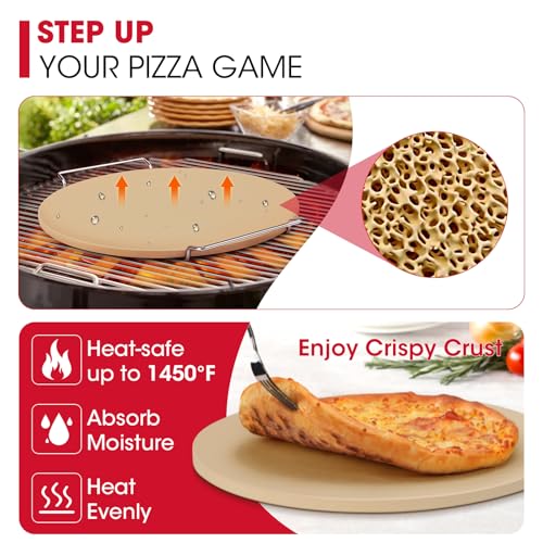 15 Inch Round Pizza Stone for Oven and Grill