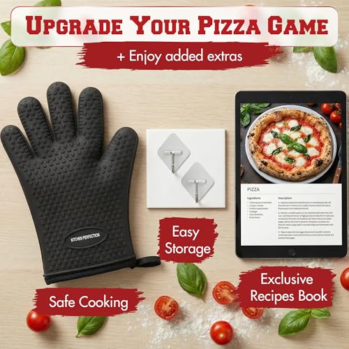 Silicone Pizza Oven Gloves (Prime Black / One Size Fits Most)