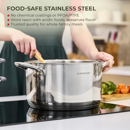 6 QT Stainless Steel Stock Pot with Lid
