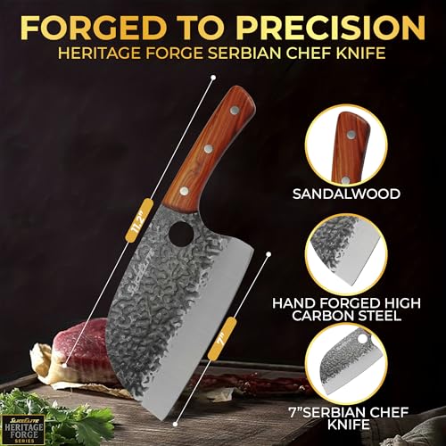 Serbian Chef Knife Vegetable Chopper Meat Cutting Kitchen Knife Food Prep