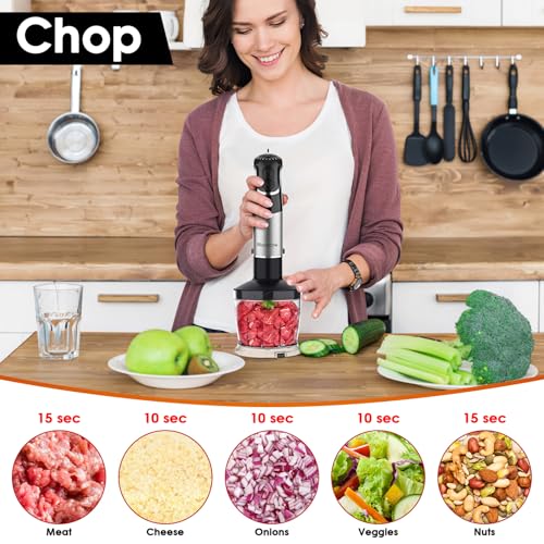 Immersion Blender Handheld (800 W & 12 Speed / Black)