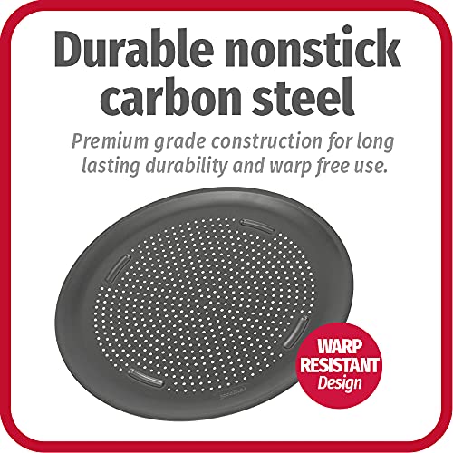 AirPerfect 14 Inch Insulated Nonstick Carbon Steel Pizza Pan with Cutting Guides