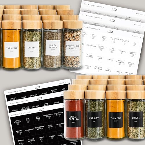 Glass Spice Jars with Label (24 Count)