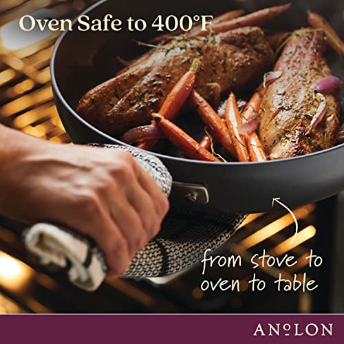 Advanced Home Hard Anodized Nonstick Wide Stockpot with Stainless Steel Steamer Insert and Glass Lid (8.5 Quarts / Moonstone)