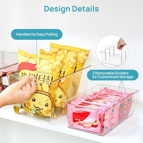 8 Pack Clear Storage Bins Set for Pantry Organizer (Set C)