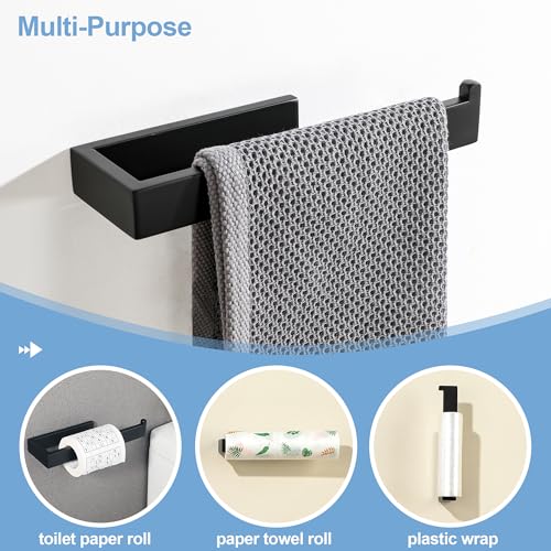 Bathroom Hand Towel Holder (Matte Black)