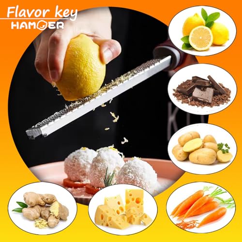 Zester Channel Knife & Micro Plane Grater Tool Set Ergonomic Handle