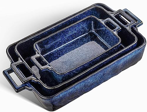 Ceramic Bakeware Set (Set of 3 / Blue)