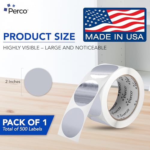 Metallic Silver Round Circle Dot Sticker 2 (Metallic Silver / 2 Inch)
