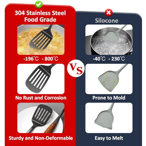 304 Stainless Steel Cooking Utensils Set (Black)