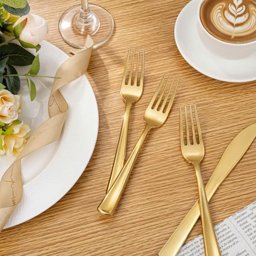 200pcs Gold Plastic Forks (Gold)