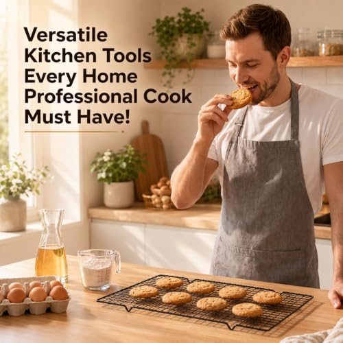 8 Packs Cooling Racks 16"x10" Baking Rack for Cooking and Baking (Black)