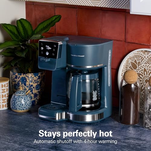 2 Way Drip Coffee Maker & Single Serve Coffee Machine (12 Cup / Kitchen Makeover Blue)