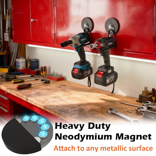 Upgraded Magnetic Hooks Heavy Duty (Updated 3.46in Magnet L Black Hooks 2PCS)