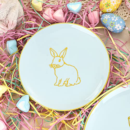 60 Pieces Easter plates with Gold Bunny (Bunny / 60)